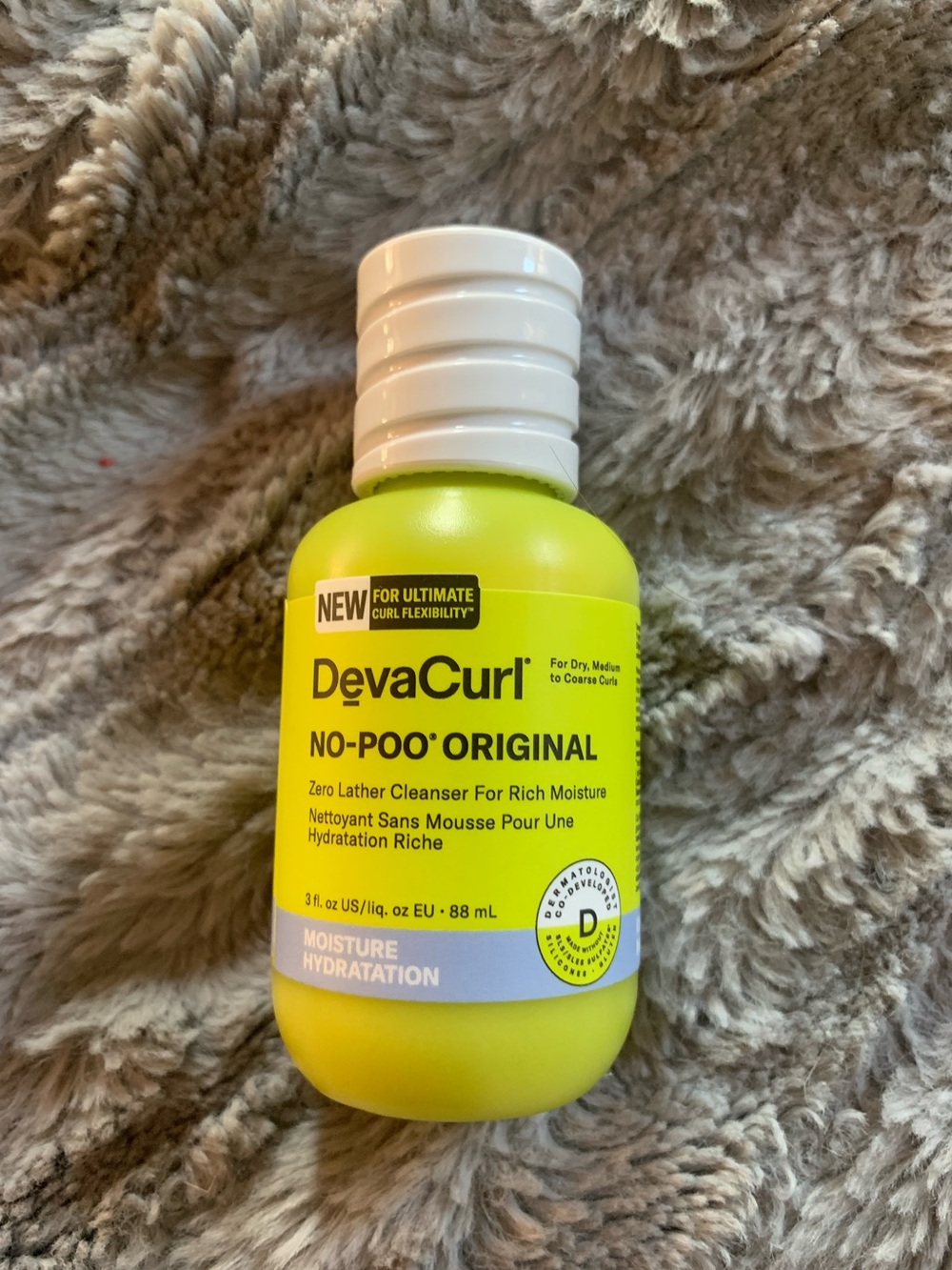 DevaCurl No-Poo Original Zero Lather Cleanser – Travel Size - 3 oz, New